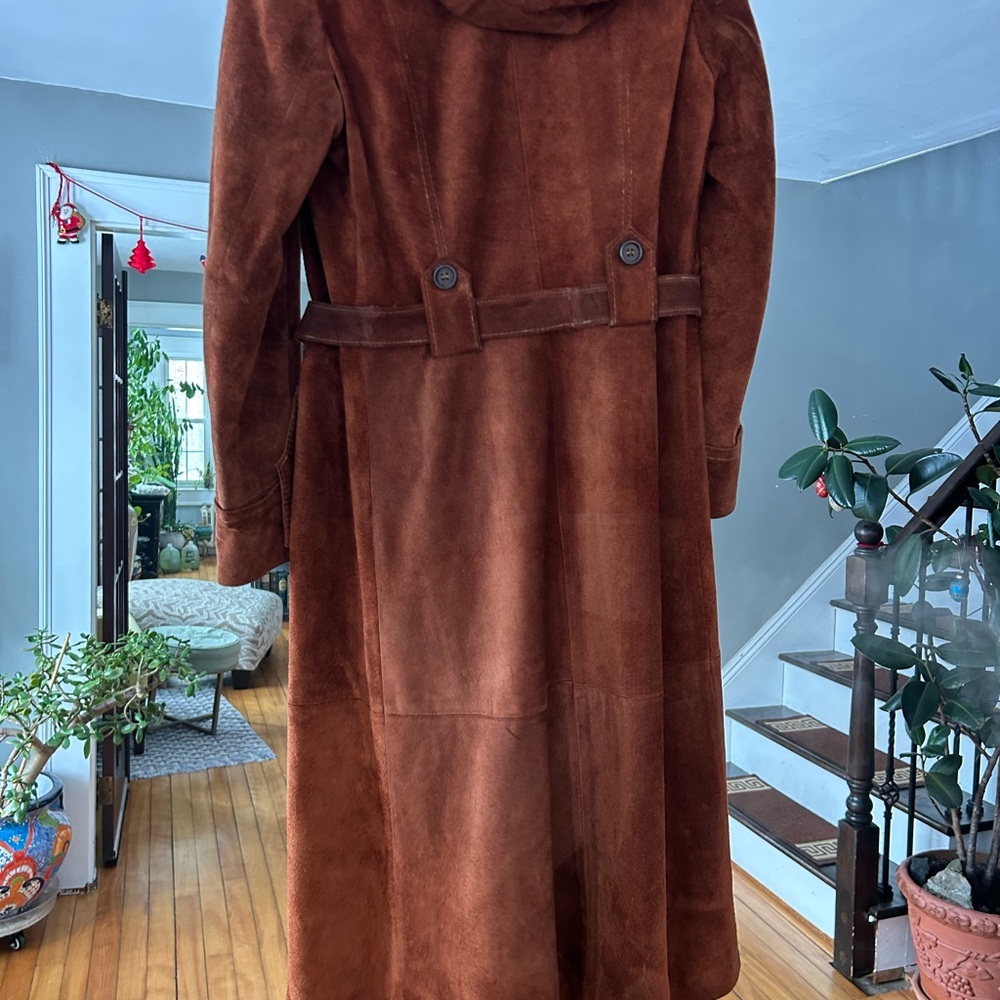 Vintage Suede Coat W/ Hood - Picture 7 of 10